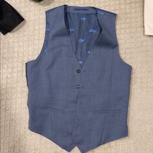 Simon Carter 100% wool blue vest 38R. Never worn